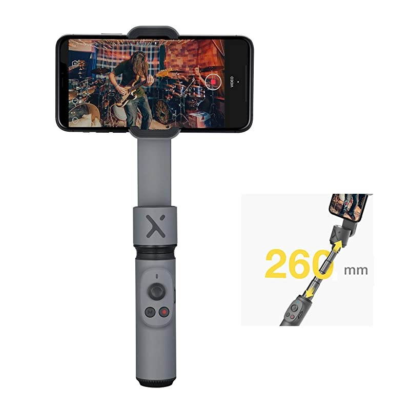 SmoothX Foldable Smartphone 2Axis Gimbal Stabilizer Selfie Stick Vlog Youtuber Gray