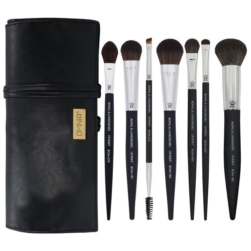 OMNIA Brush Artist Favorites, Kristen Marie, 8pc Makeup Brush Set with Wrap