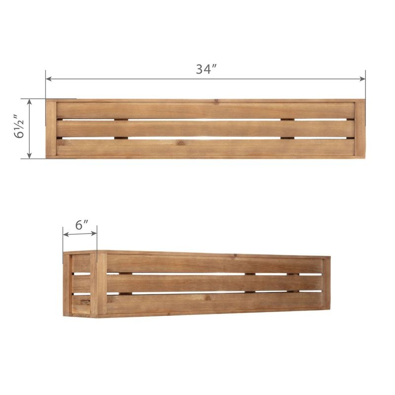 Rustic Wood Crate Floating Wall Mount Shelf Storage - Gallery Solutions