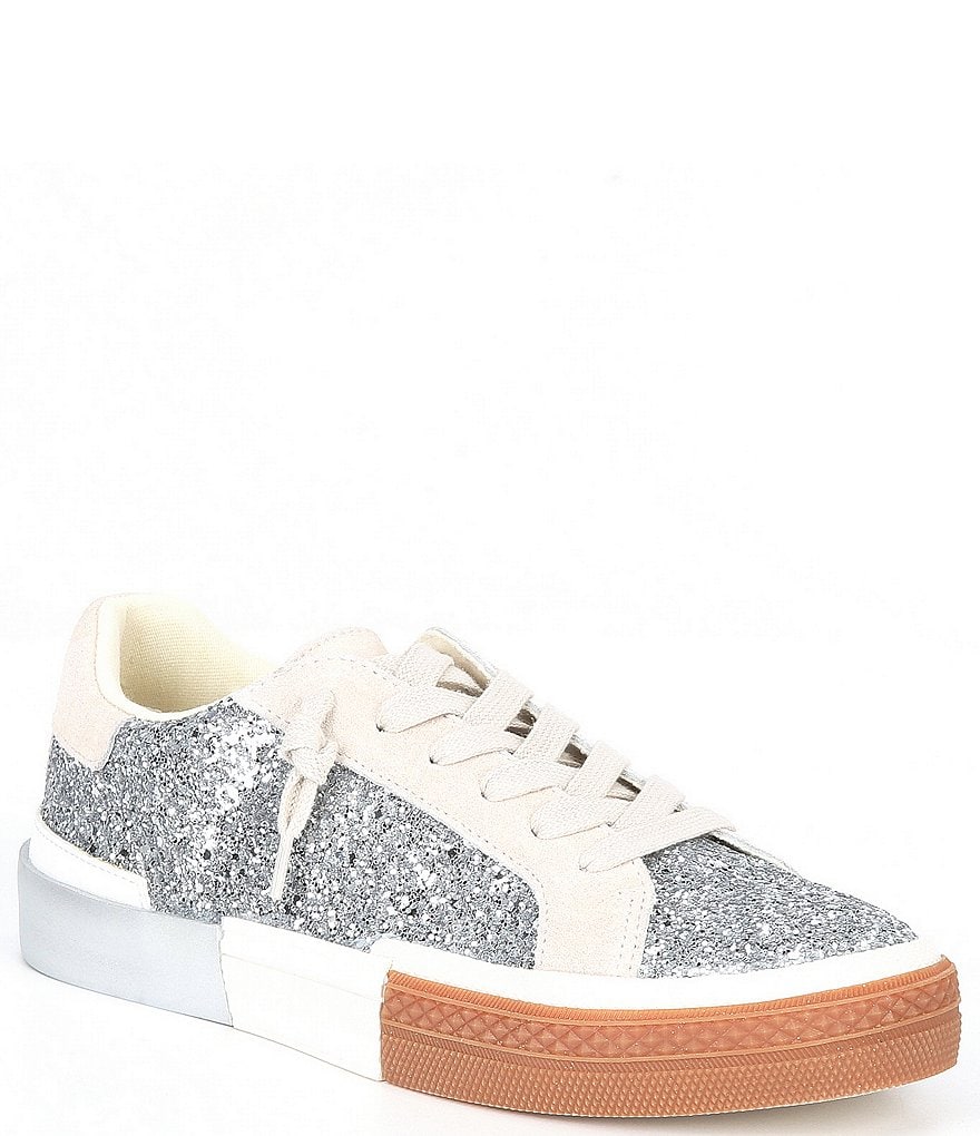 Kurt Geiger London Lexi Eagle Glitter Leather Lace-Up Sneakers