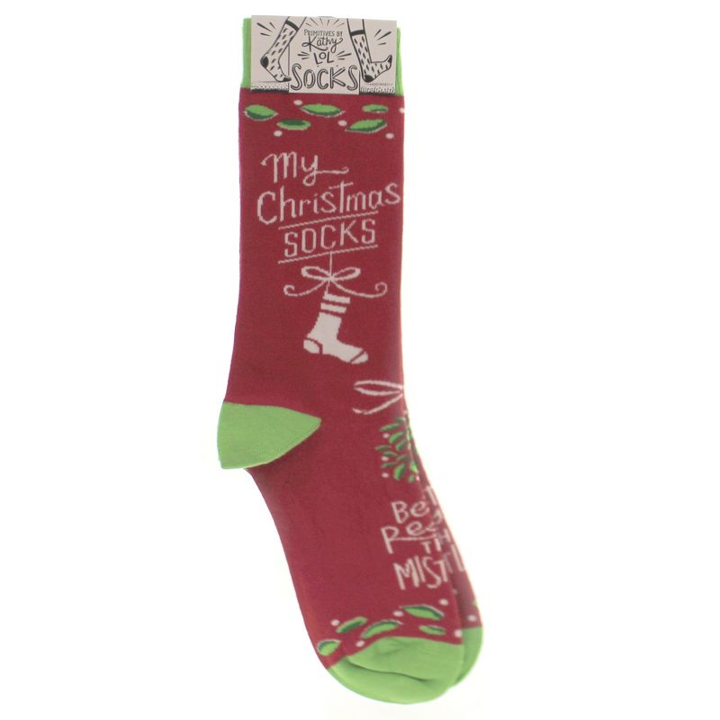 Novelty Socks 14.0" My Christmas Socks Lol Made You Smile Primitives By Kathy  -  Socks