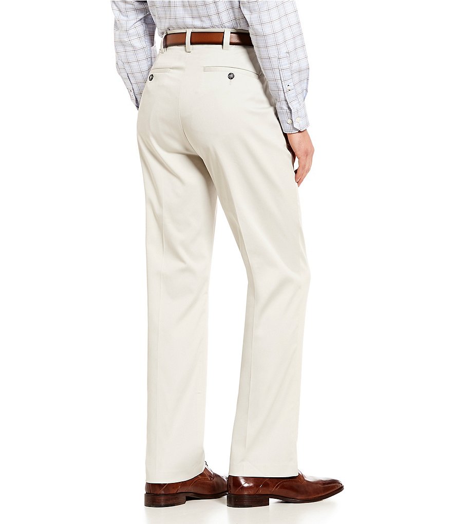 Roundtree & Yorke TotalFLEX Classic Fit Flat Front CoreComfort Waistband Easy Care Pants