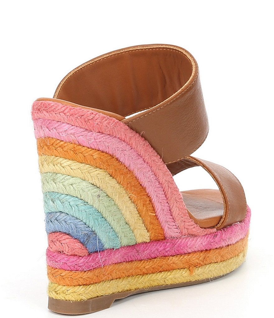 Kurt Geiger London Ariana Leather Rainbow Espadrille Wedges