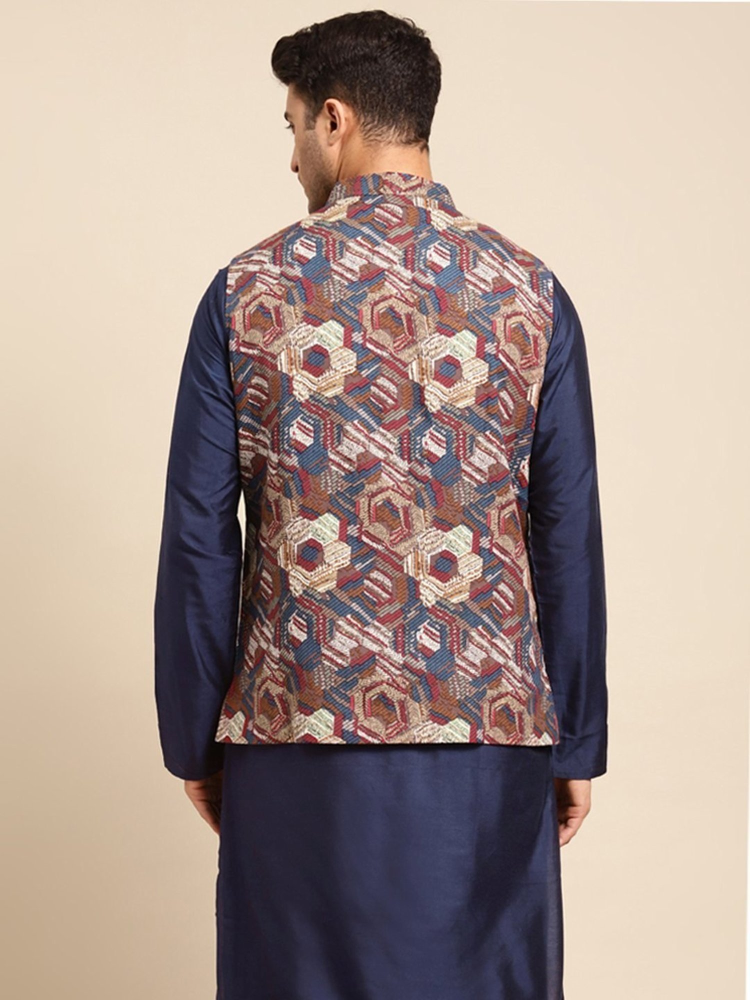 KISAH Multicolor Regular Fit Printed Nehru Jacket