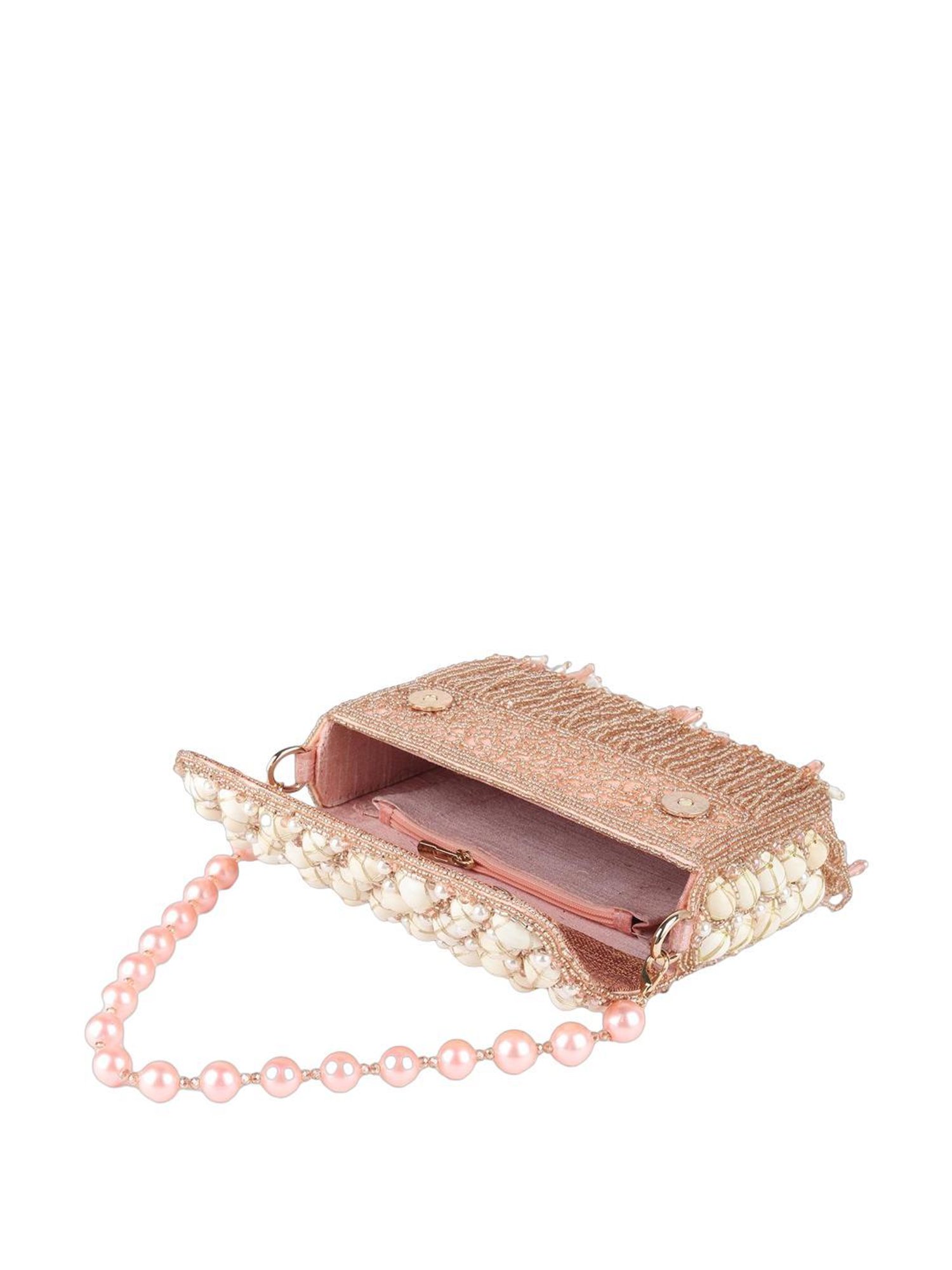 Odette Peach Fabric Clutch