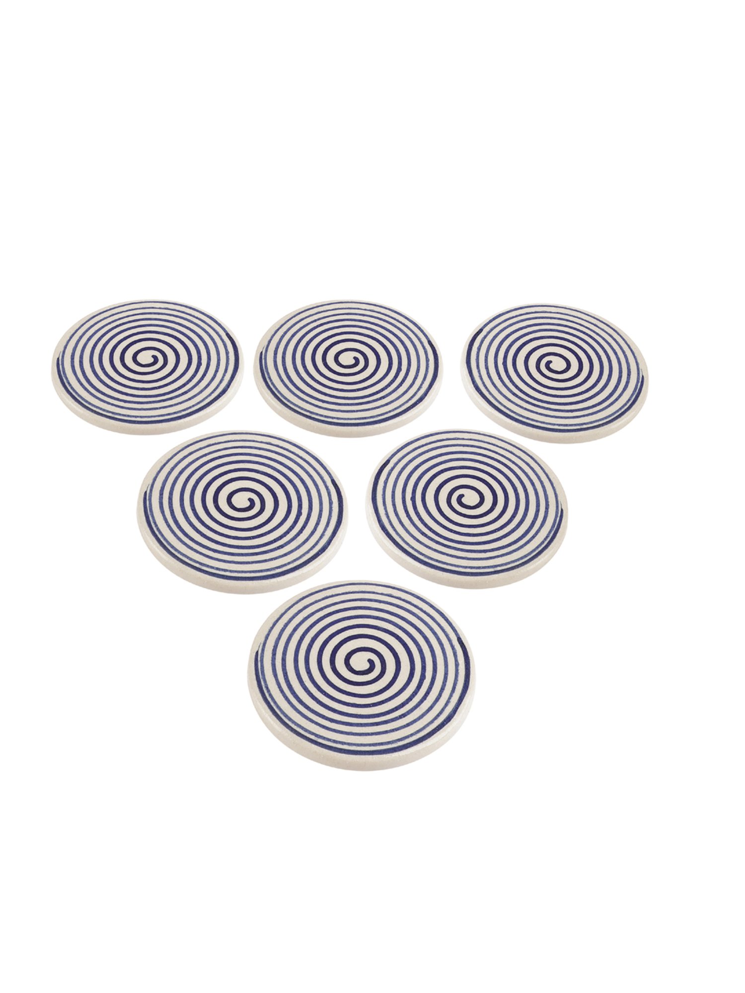 VarEesha Blue Ceramic Coasters - Set of 6