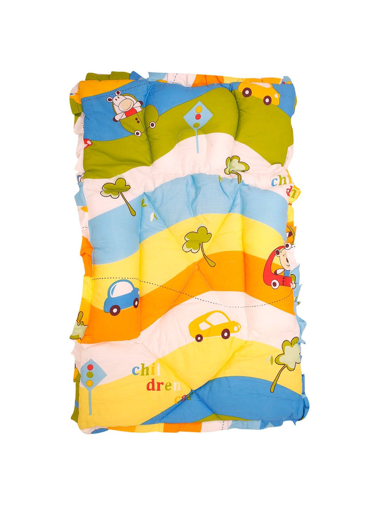 Baby Moo Cruising In My Car Multicolour Mattress Set with Neck Pillow and Bolsters