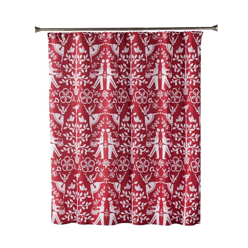 Vern Yip Christmas Carol Shower Curtain Red - SKL Home