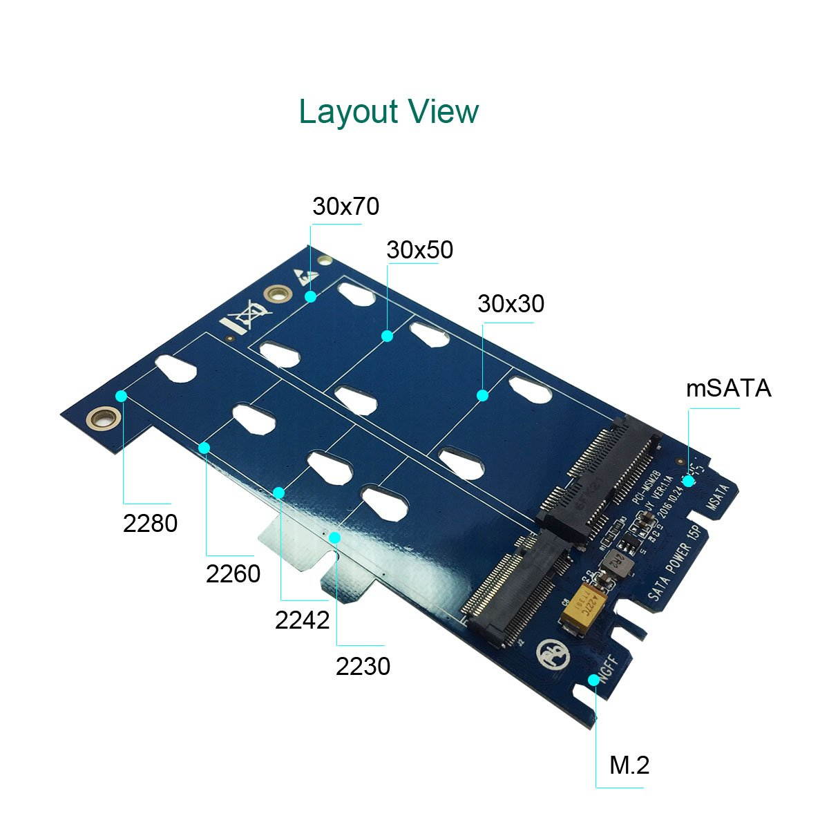 GLOTRENDS PA08 2 in 1 M.2 SATA Adapter Card and mSATA SSD Adapter Card