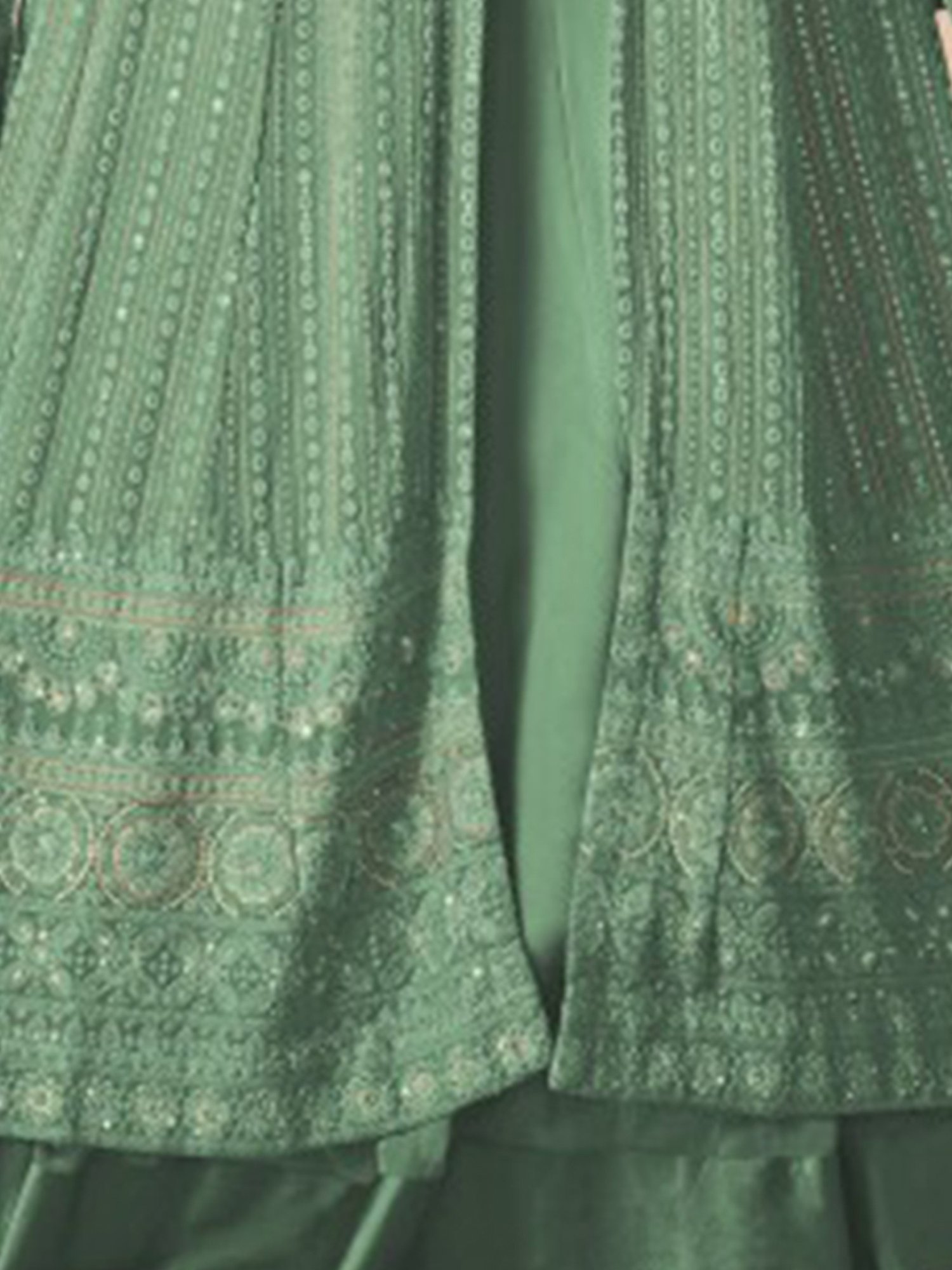 Odette Green Embroidered Unstitched Dress Material