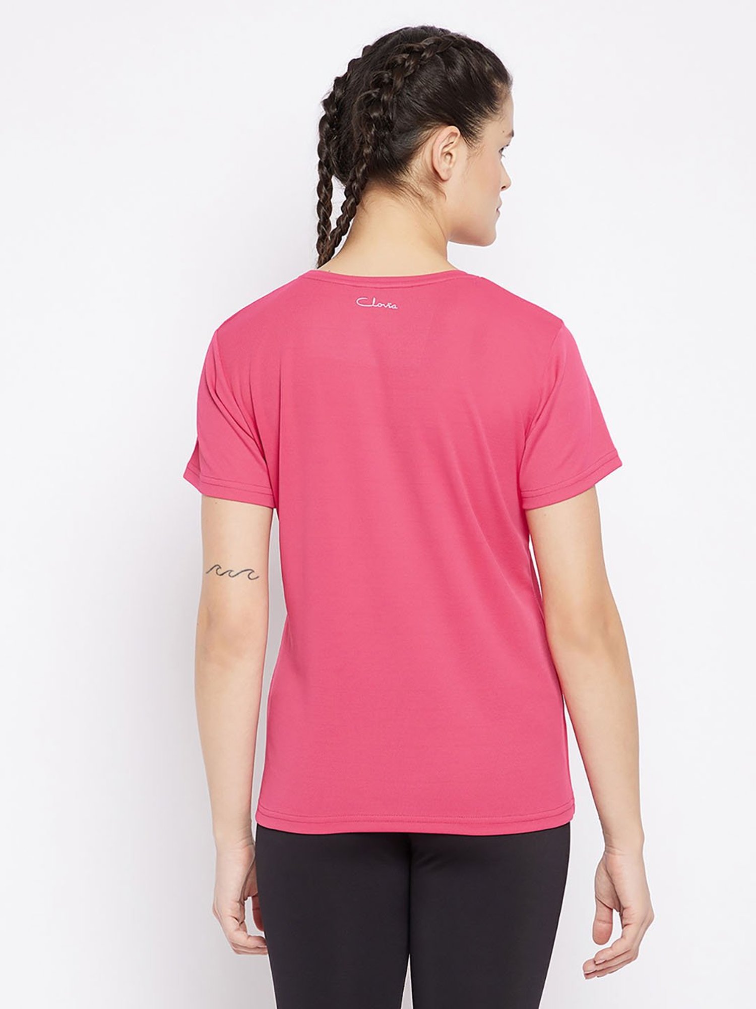 Clovia Pink Graphic Print T-Shirt
