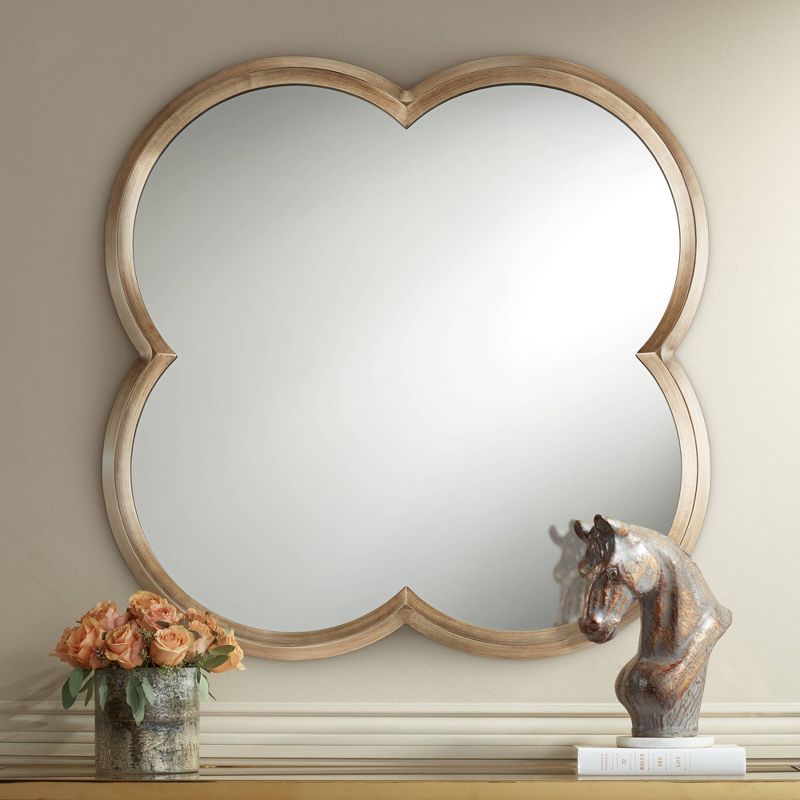 Noble Park Palazzo Gold 34 3/4" x 34 3/4" Clover Framed Wall Mirror