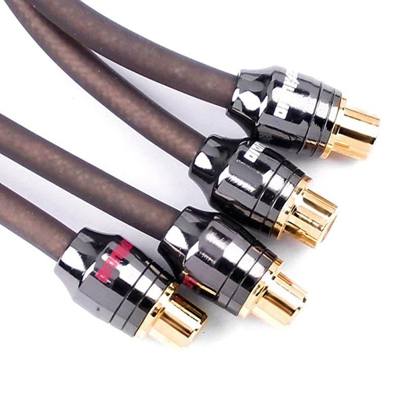 1ft 1 Male to 2 Female RCA Y Adapter Splitter Connector 2 Pack 1 Male to 2 Female1M2F