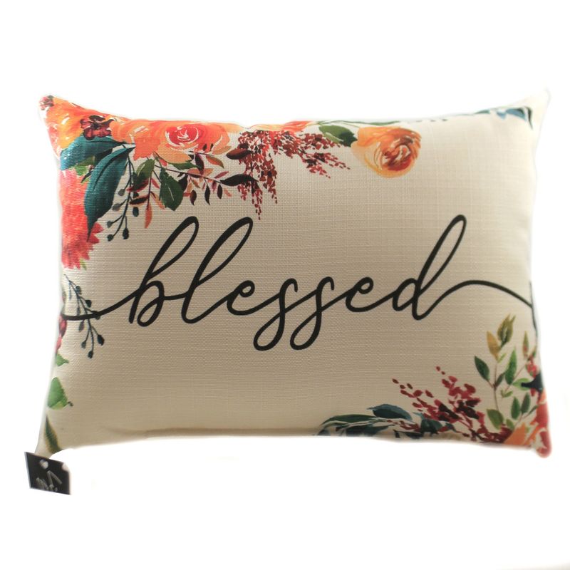 Fall 14.0" Blessed Pillow Thanksgiving Home Decor  -  Decorative Pillow