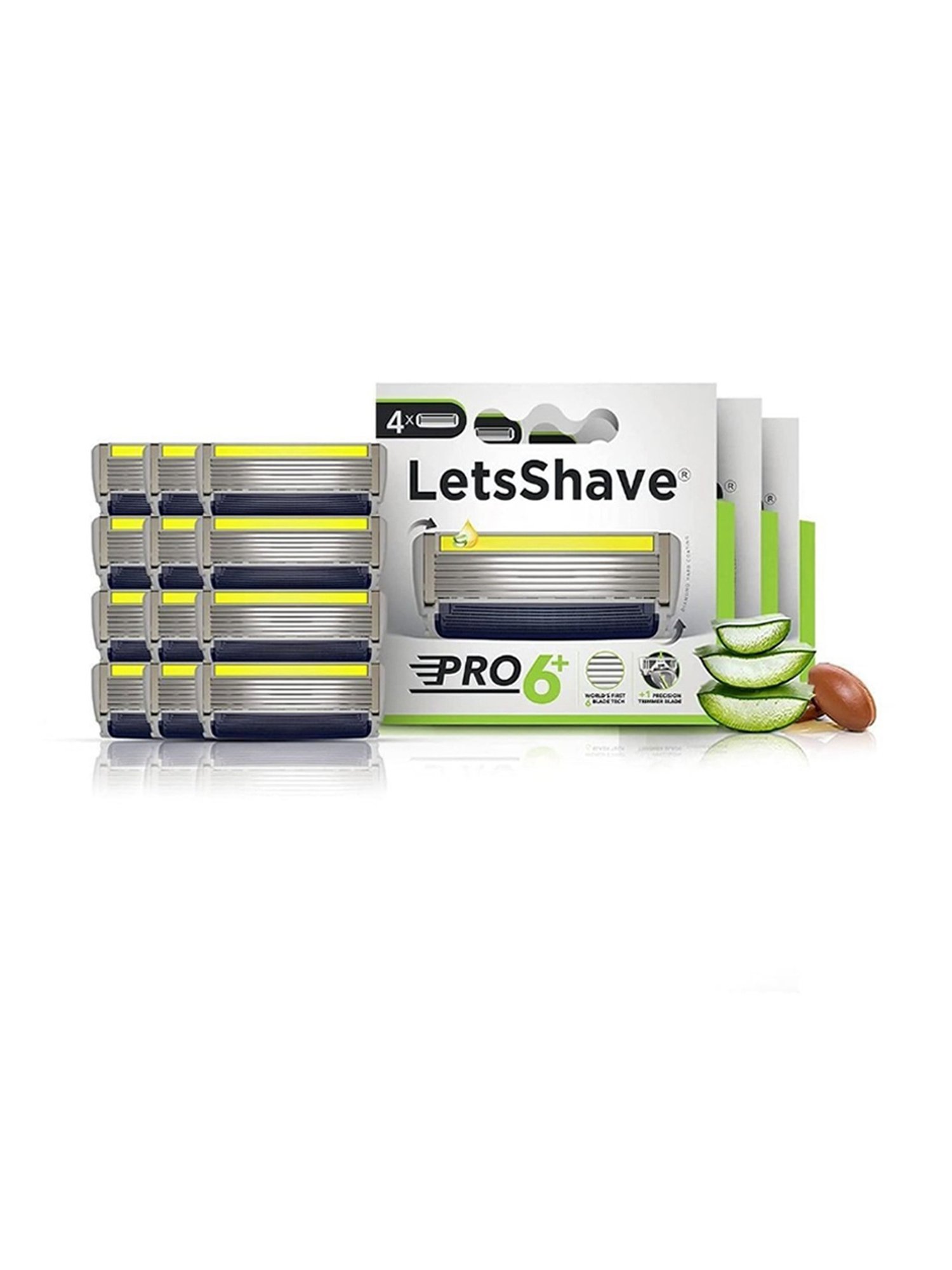 LetsShave Pro 6 Plus Shaving Blades - Pack of 10 + 2 Razor Blades Free (Multicolor)