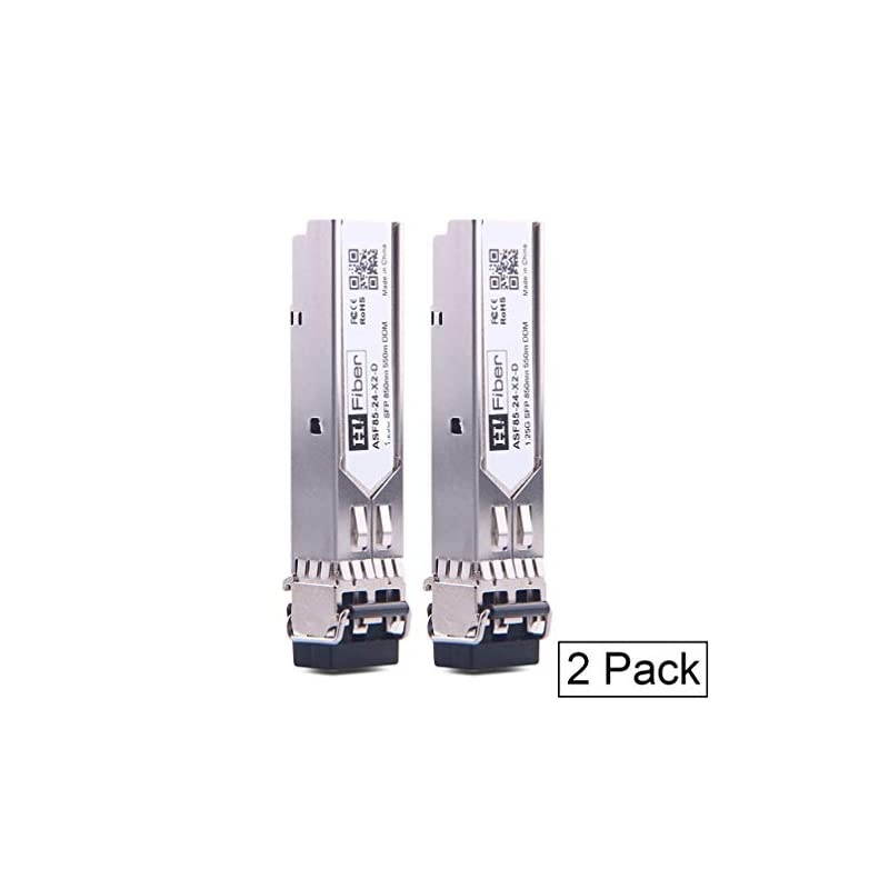 Transceiver Multimode Gigabit Mini-GBIC Module 1000Base-SX Compatible for Netgear AGM731F(MMF, 850nm, 550m, Dual LC,DOM), 2 Pack