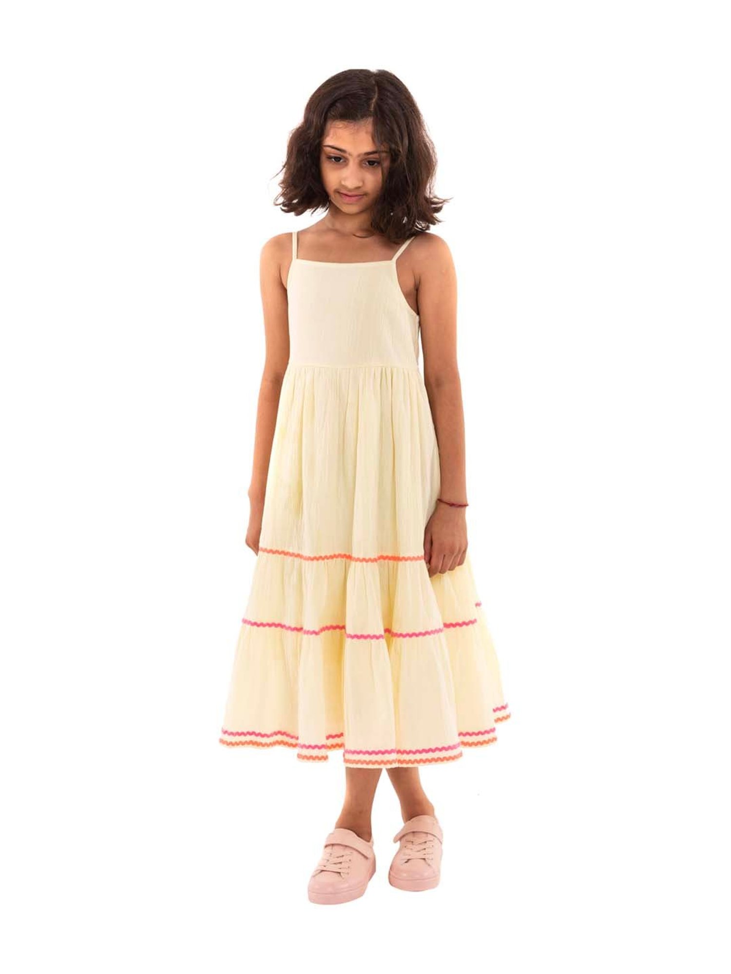 A Little Fable Kids Yellow Cotton Dress