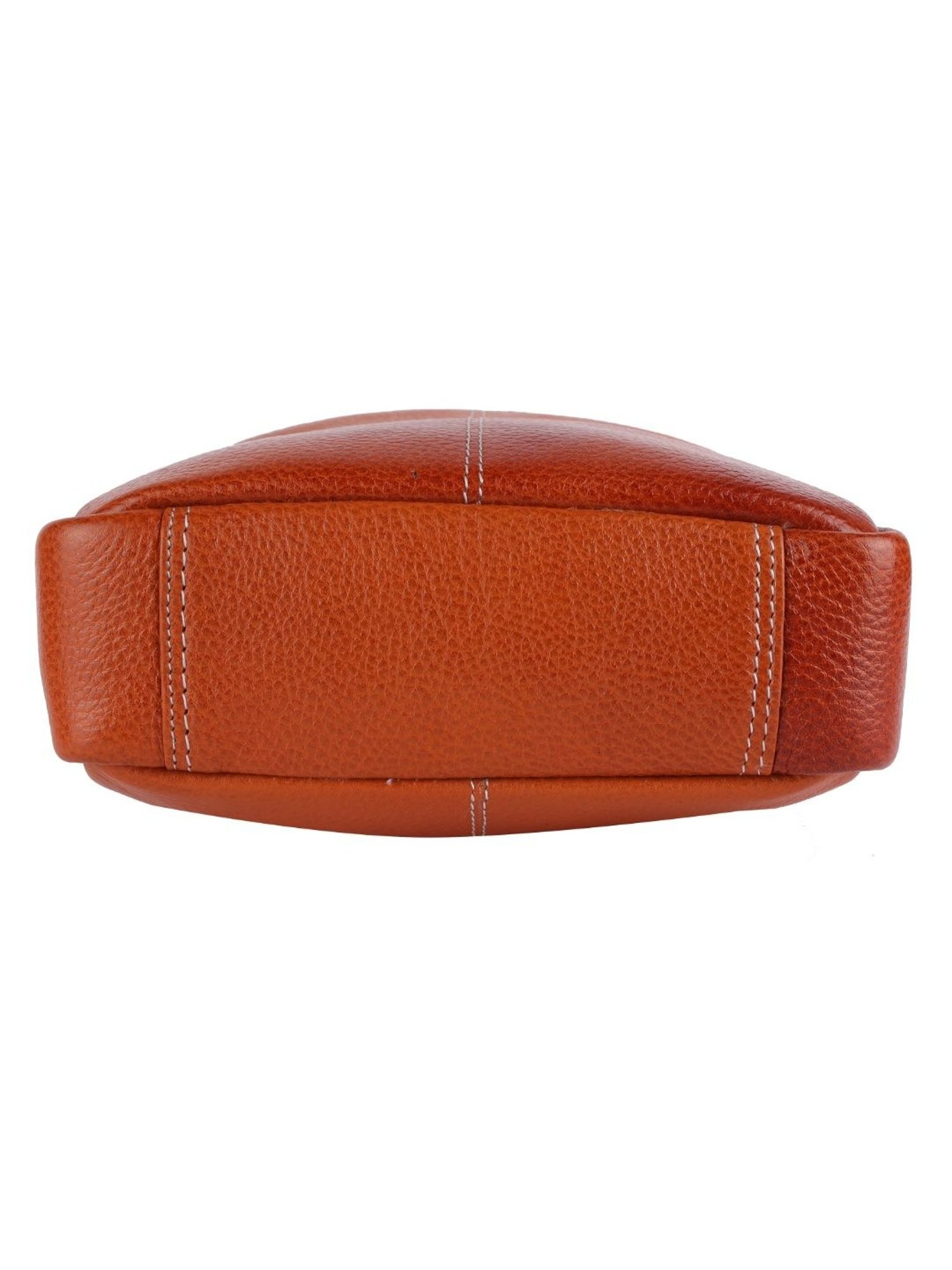 HiLEDER Orange Textured Small Leather 6.5 inch Cross Body Bag