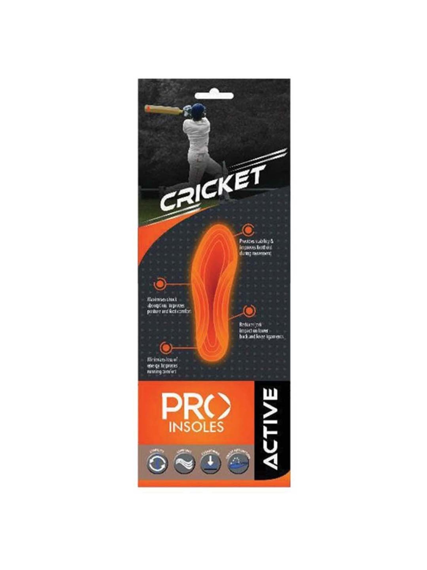 Pro Black Cricket Insole (42)