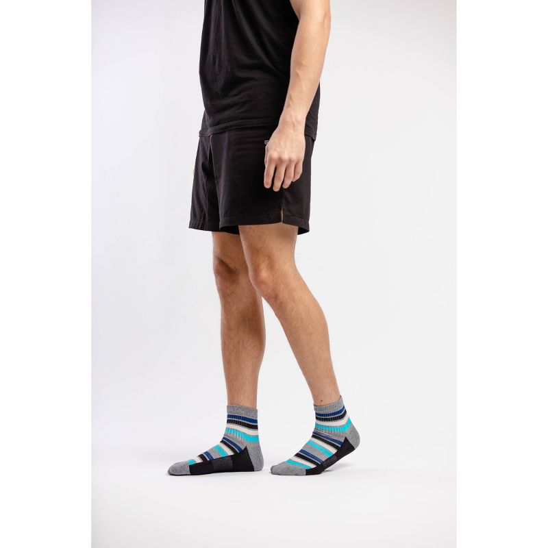 Pair of Thieves Men's 3pk Cushion Ankle Socks - Blue/Gray/White Wave 8-12