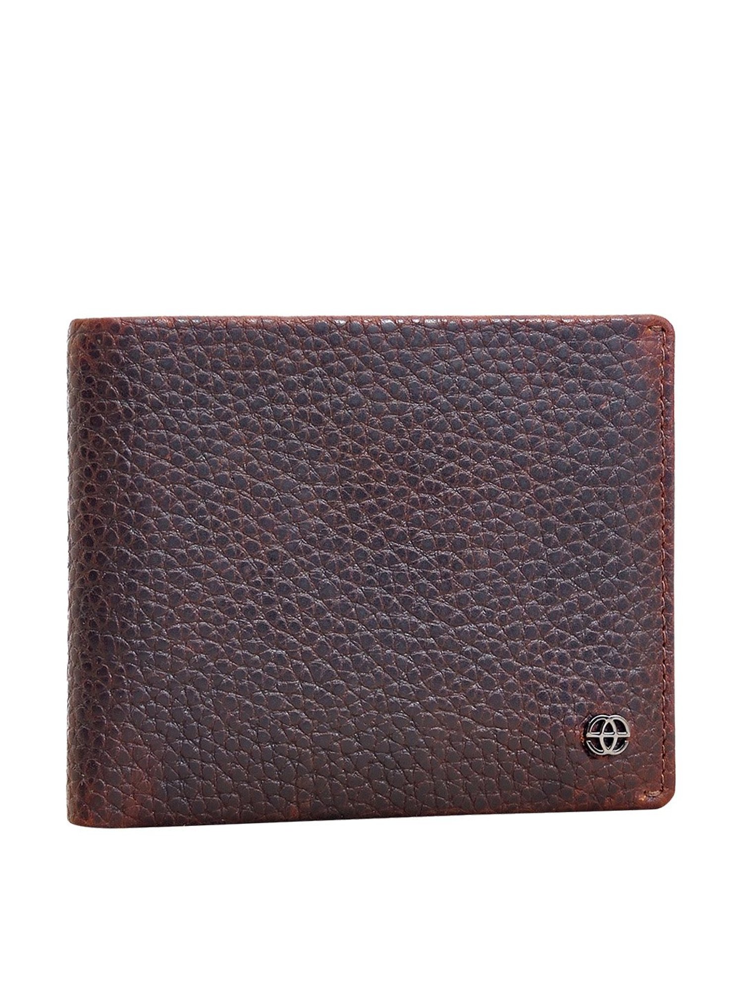 Eske Devin Brown Textured Bi-Fold Wallets For Men