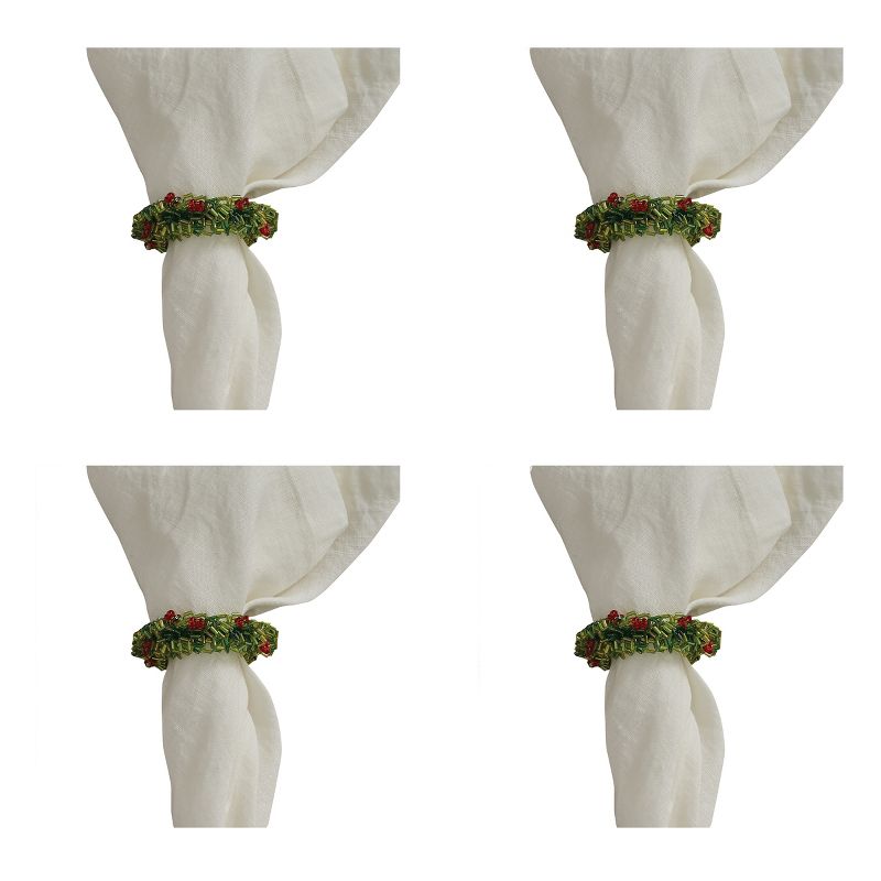 Split-P Beaded Wreath Napkin Ring Set