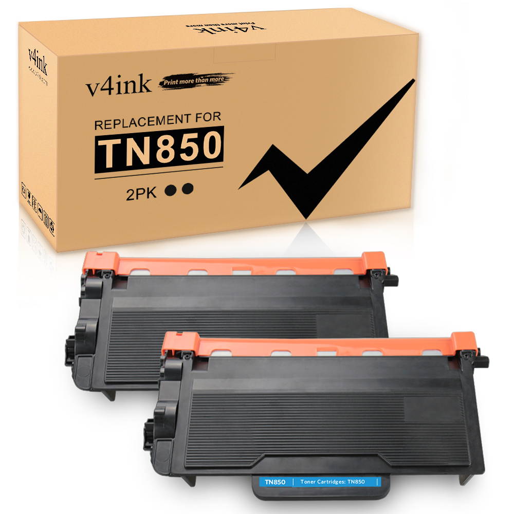 v4ink Compatible Brother TN850 TN 850 TN820 Toner Cartridge (2 Pack Black) Replacement for Brother HLL6200DW HLL6200DWT HLL6250DW MFCL5800DW DCPL5650DN DCPL5600DN