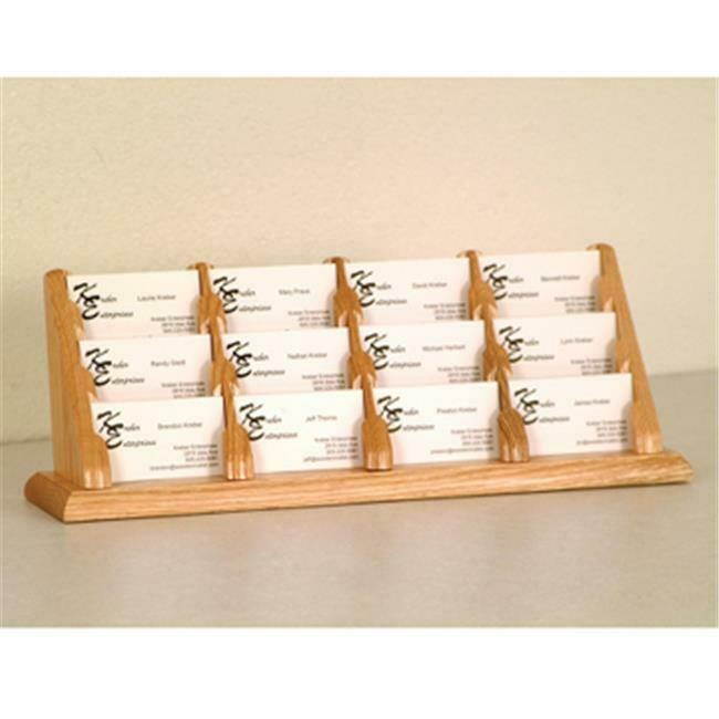 Wooden Mallet BCC4-12LO 12 Pocket Countertop Business Card Holder in Light Oak