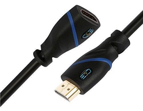 C&E 10 Pack, High Speed HDMI Extension Cable Male to Female, 1.5 Feet, Supports Ethernet, 3D and Audio Return Channel [Latest Version], CNE555034