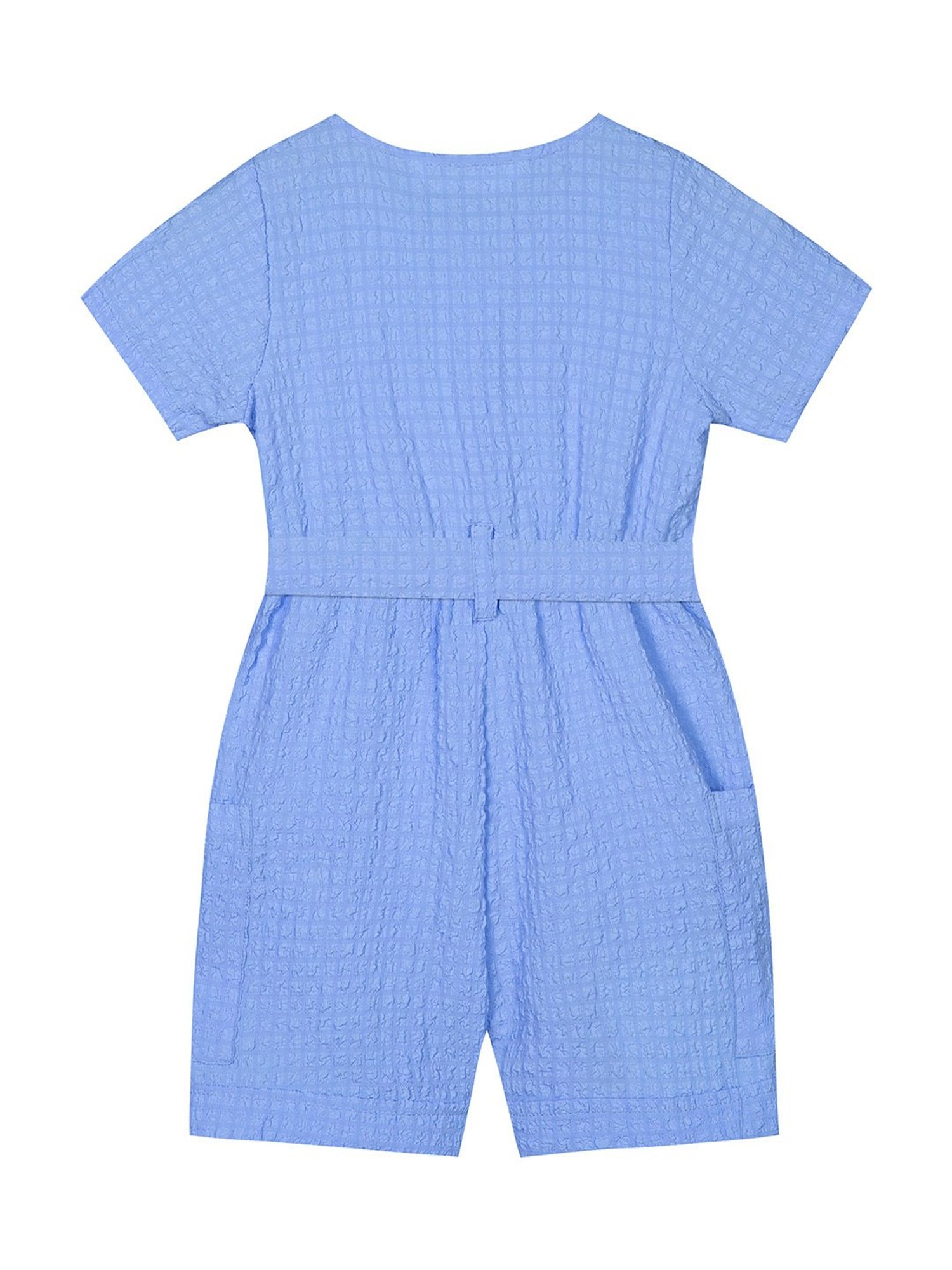 Budding Bees Kids Blue Solid Jumpsuit