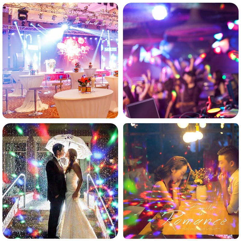 RGB LED Stage Light Lamp For Party With bluetooth Speaker Auto Voice Control US Plug