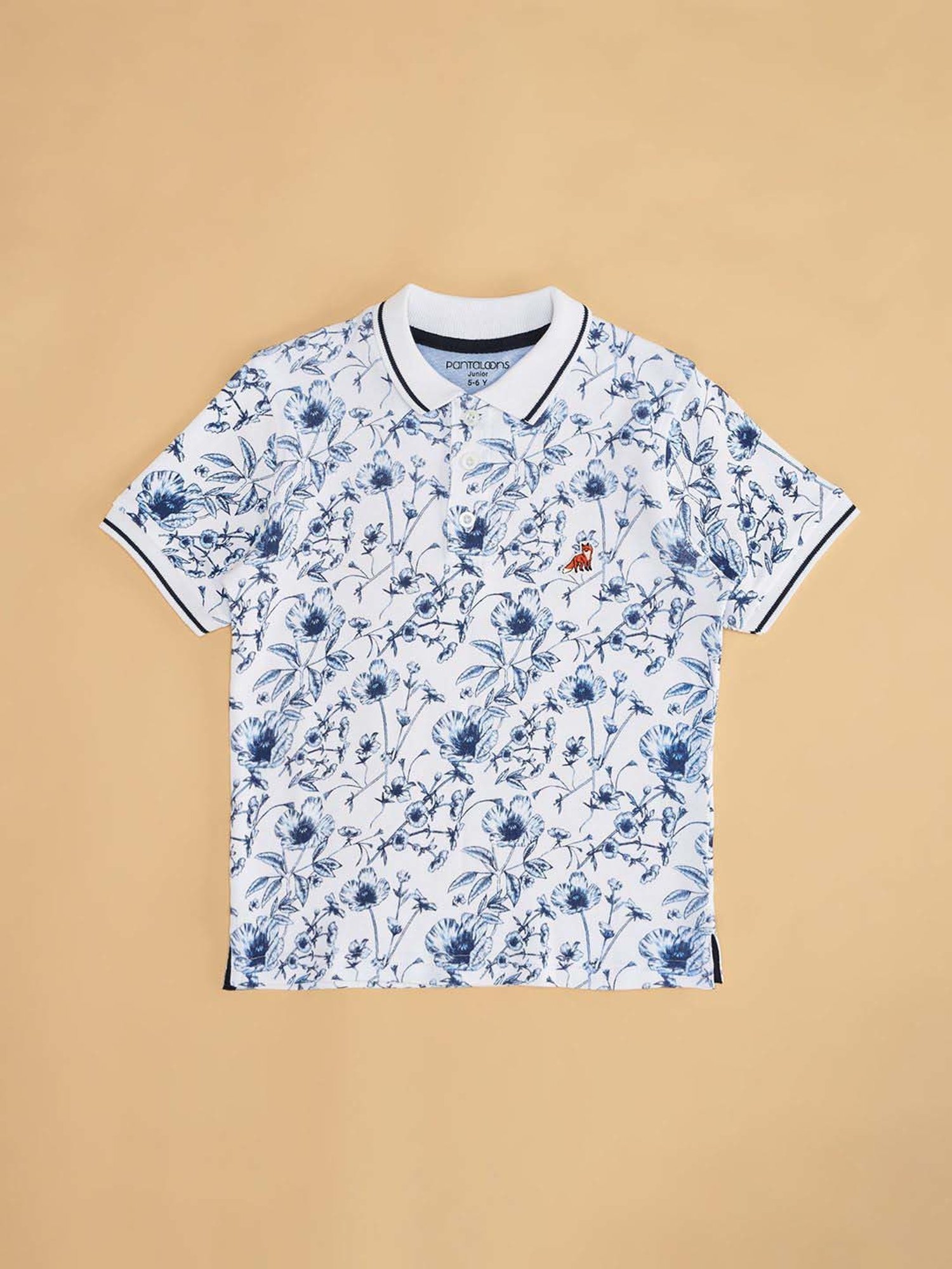 Pantaloons Junior Multicolor Cotton Striped Polo T-Shirt