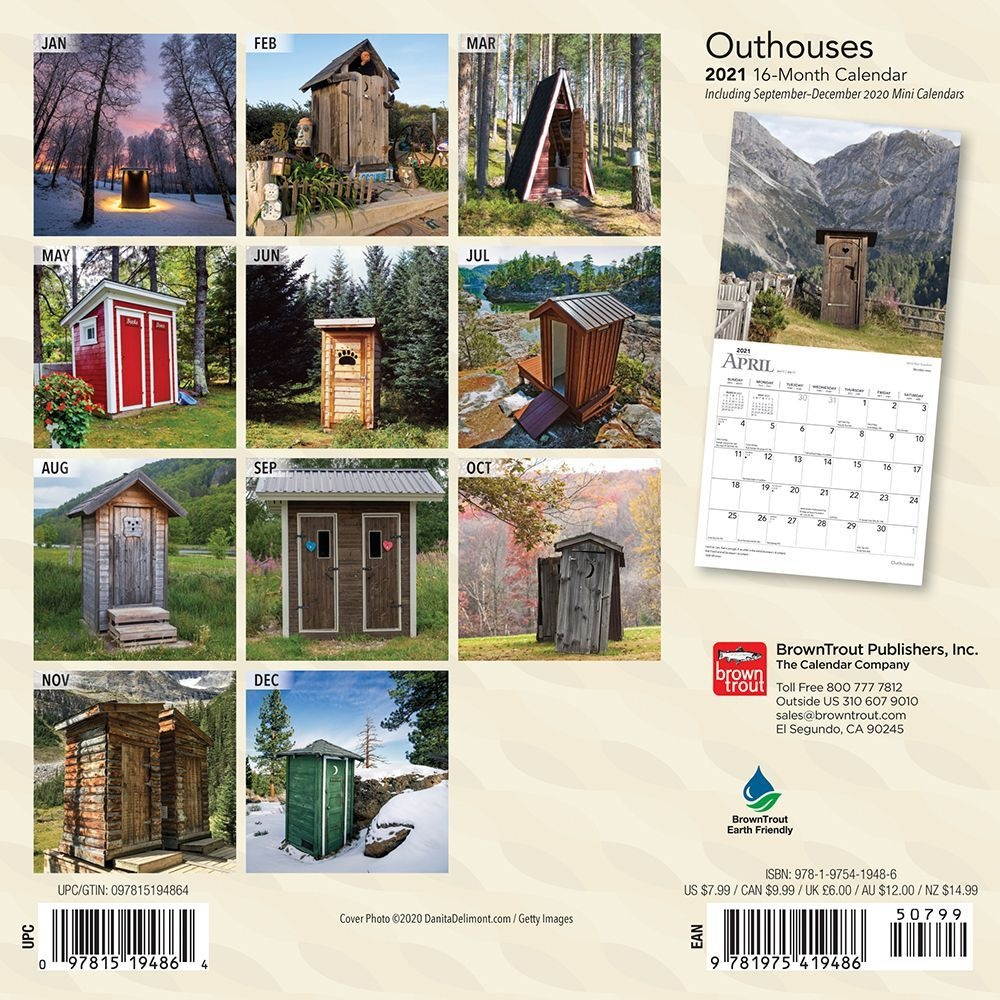 BrownTrout,  Outhouses Mini Calendar 2021
