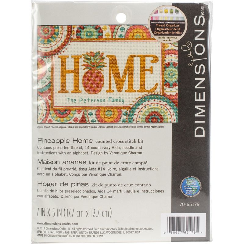 Dimensions Counted Cross Stitch Kit 7"X5"-Pineapple Home (14 Count)
