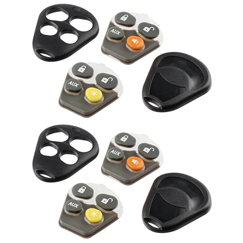 Fob less Entry Remote shell Case Pad fits Viper EZSDEI474V 4 Button Set of 2