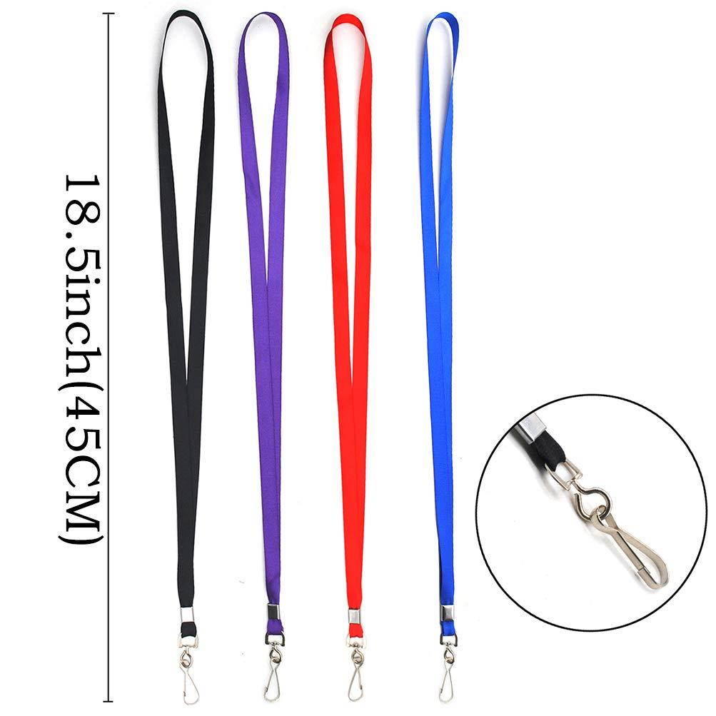 Blue Lanyard Bulk Lanyards for Id Badges Flat Lanyard with Badge Clip Swivel Hook Beebel 50 Pack
