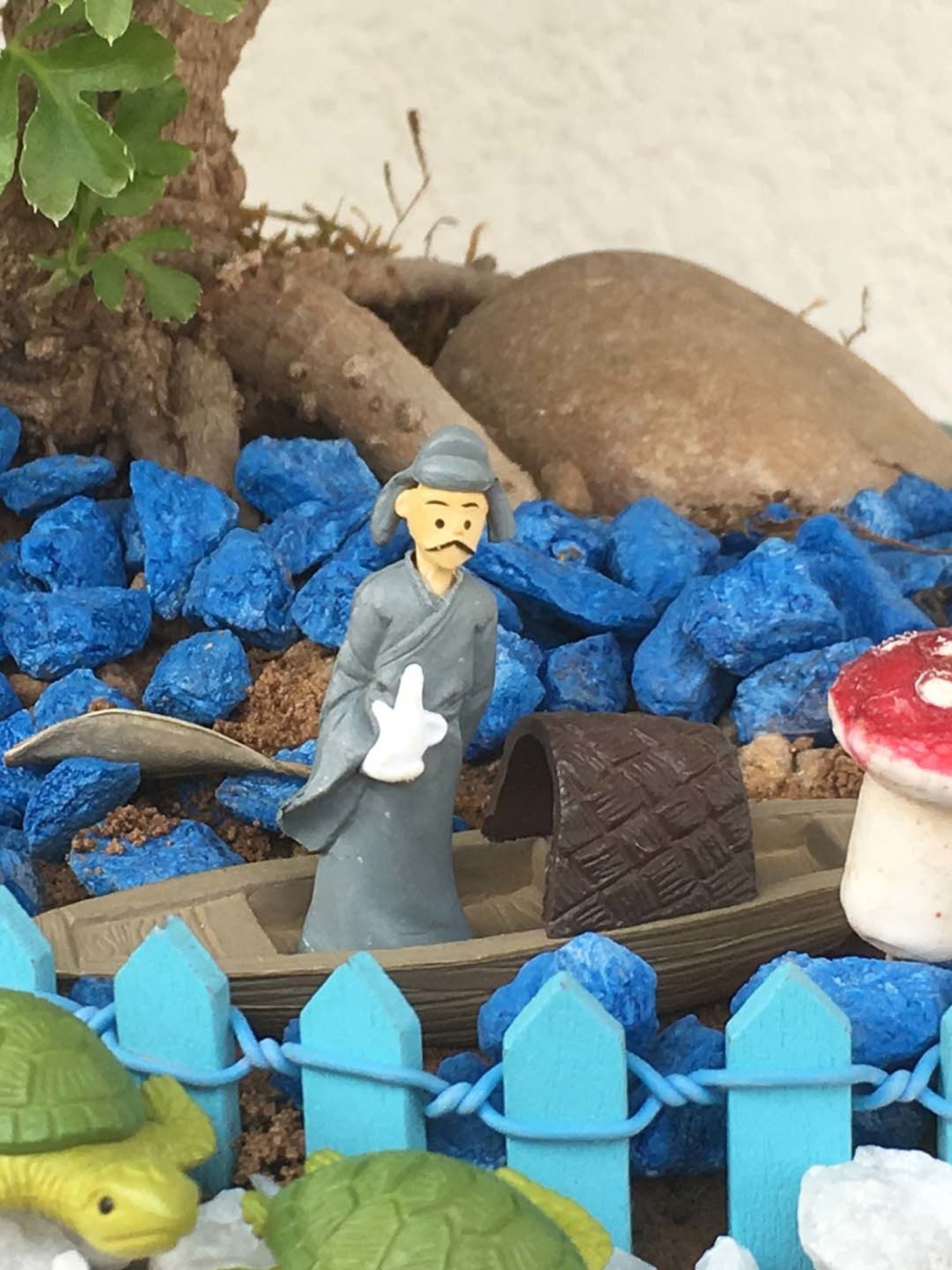 eCraftIndia Golden Handcrafted Engraved Palm Buddha Decorative Showpiece