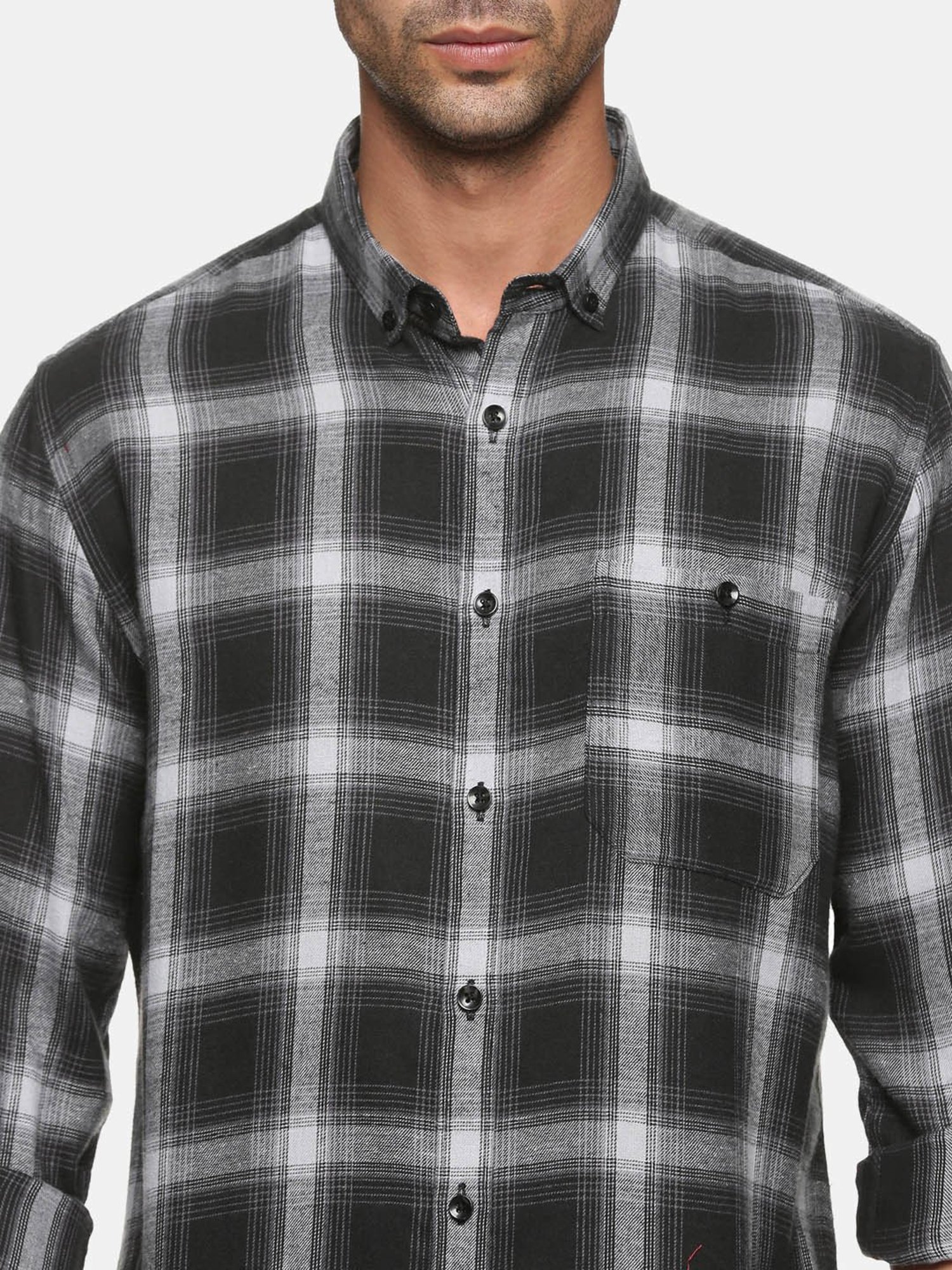 Don Vino Black Slim Fit Check Shirt