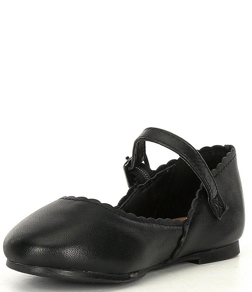 Copper Key Girls' Quetee Scalloped Leather Mary Jane Flats (Toddler)