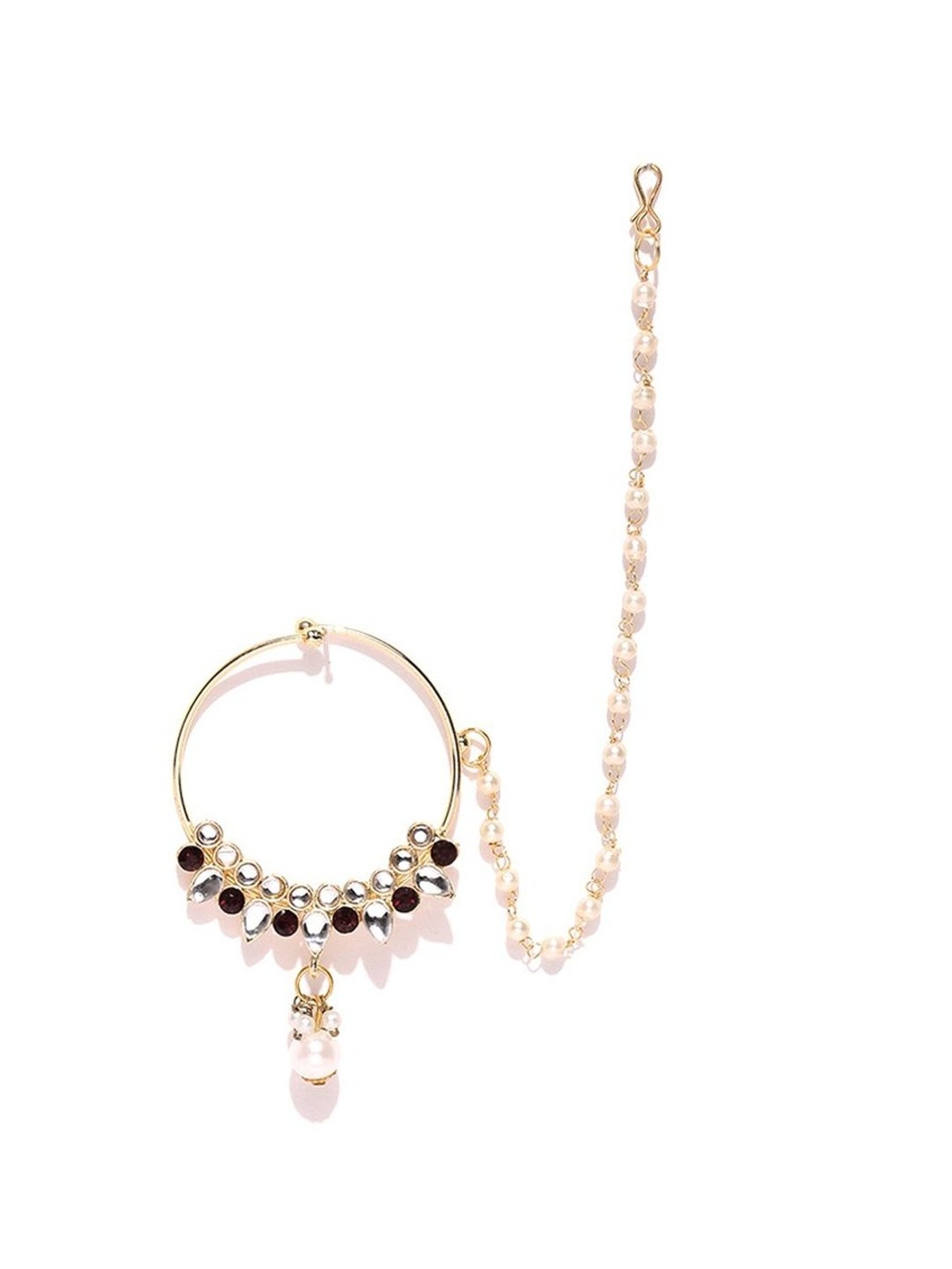 Priyaasi Handcrafted Golden Brass Nosering