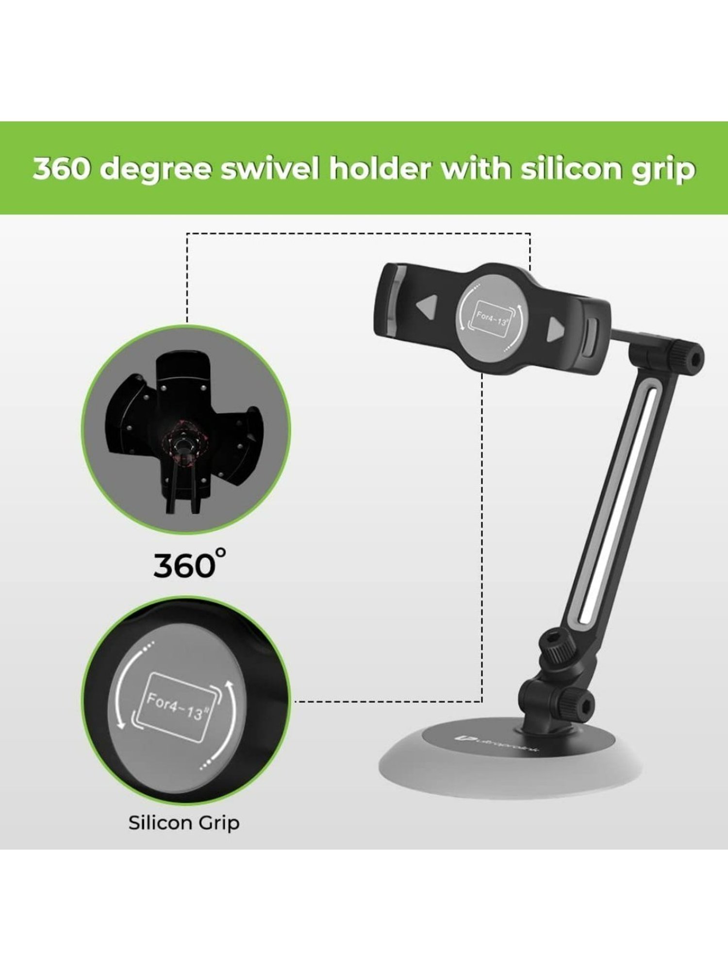 GRIPP Magic Stand Compatible for All Mobile Phones Devices (Black)