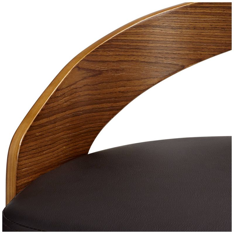 LumiSource Gratto 29 1/4" Chocolate Brown Faux Leather Modern Swivel Bar Stool