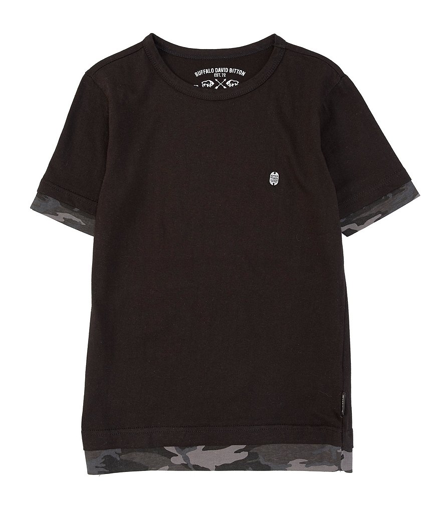 Buffalo David Bitton Big Boys 8-20 Short-Sleeve Contrast Double Layer Tee