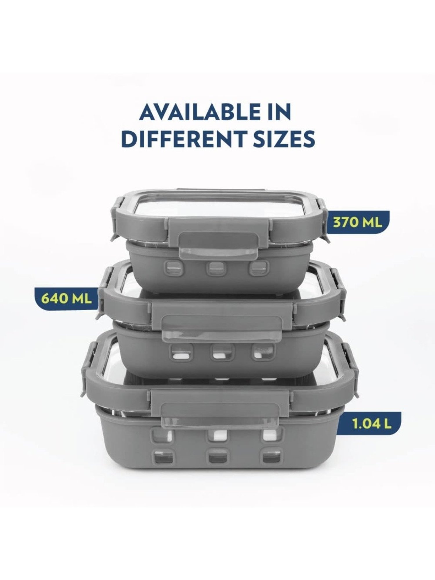 Borosil Transparent Glass Containers (1040 ml)