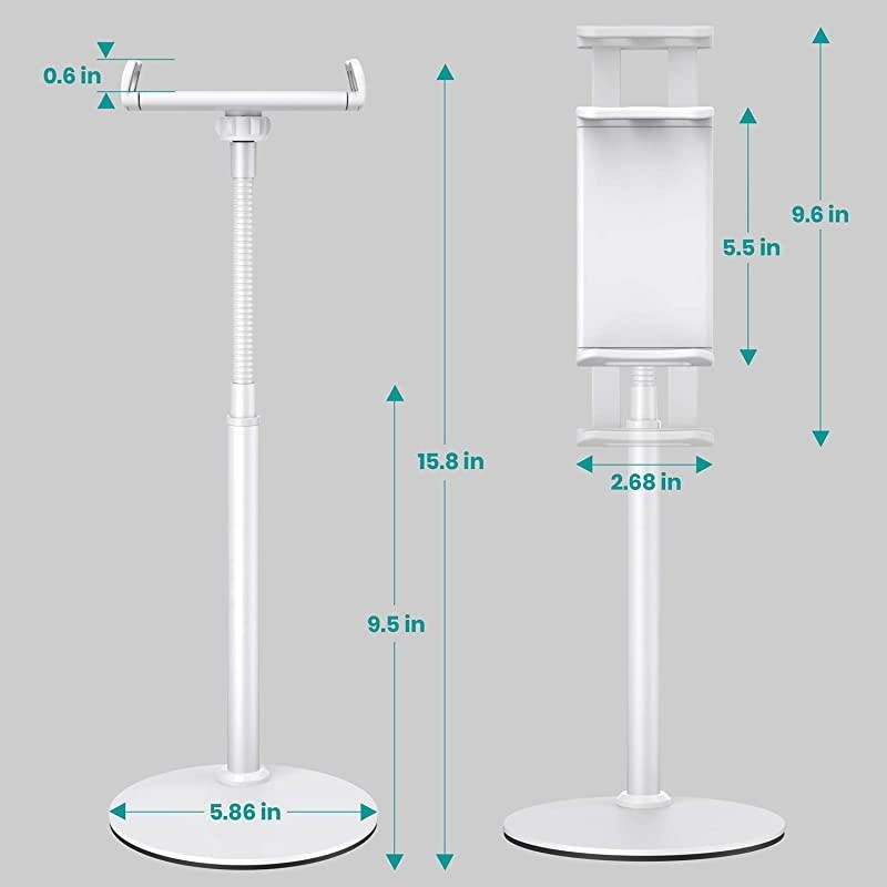 Stand Holder Klearlook Metallic MultiAngle Adjustable Stand Holder 360 Degree Swivel Rotation Flexible Arm for All Smartphones and s Up to 129 Inches White