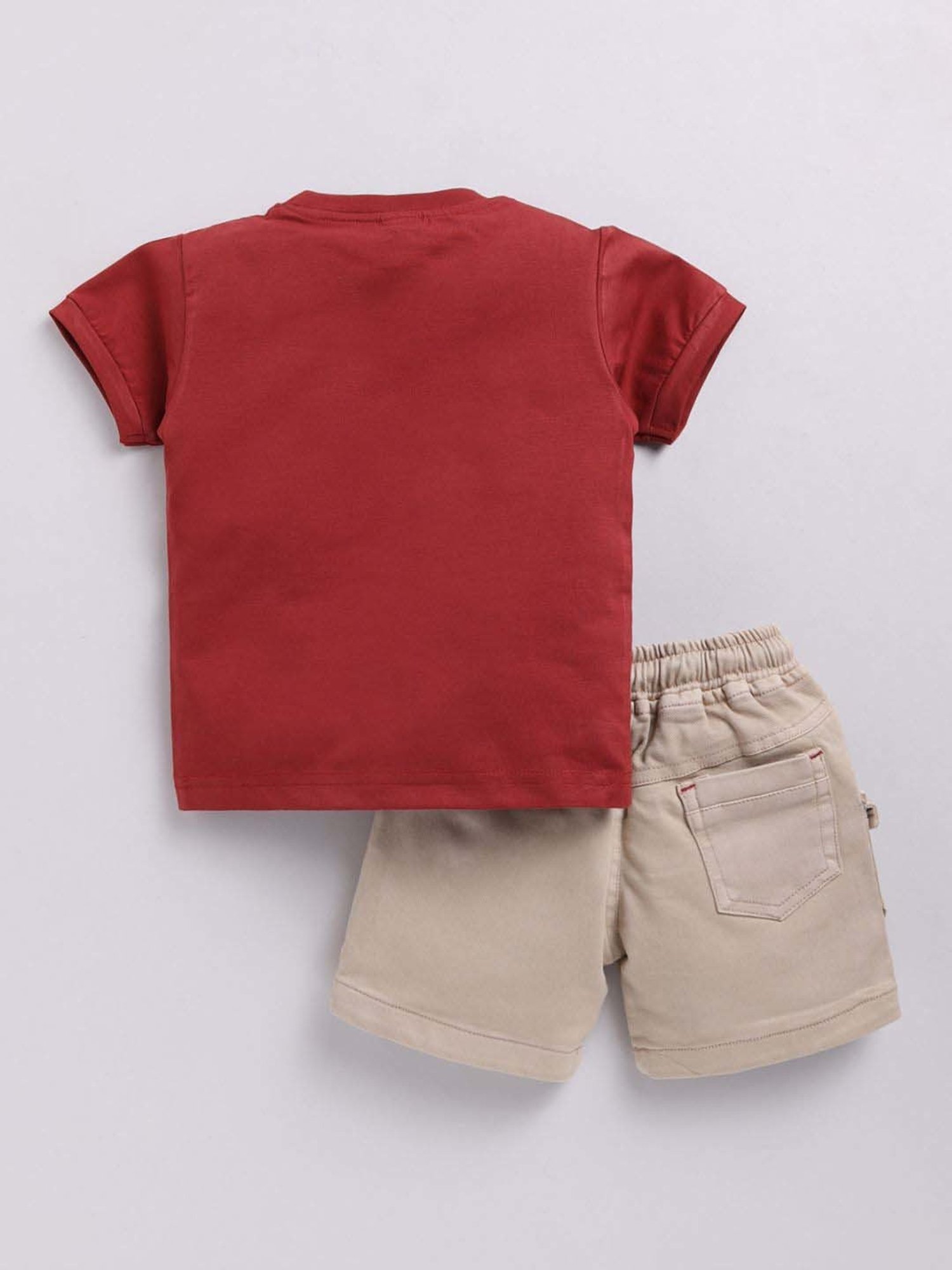 UNO KIDS Boys Brown & Beige Printed Top & Short sets