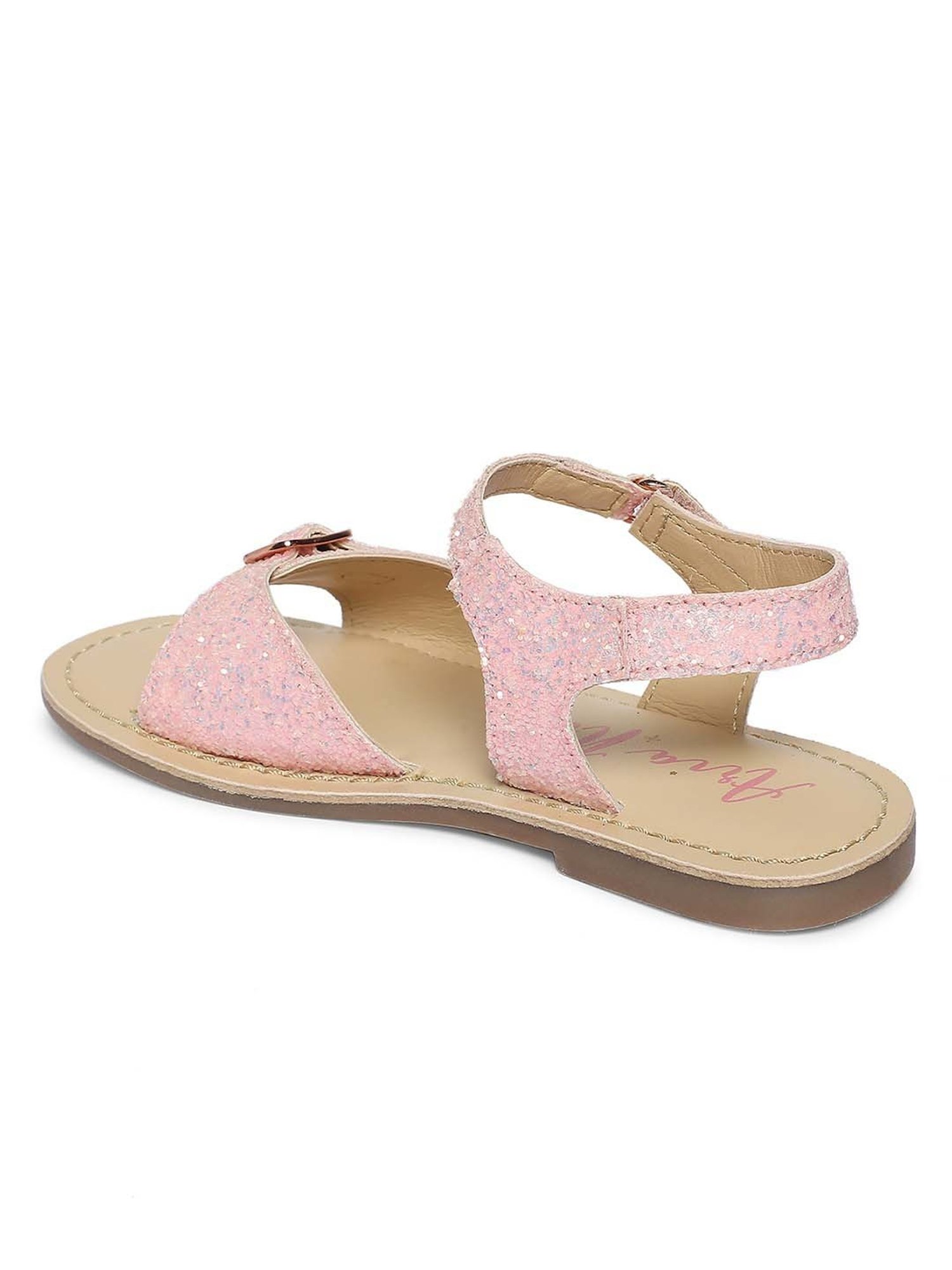 Aria Nica Kids Sassy Pink & Beige Ankle Strap Sandals