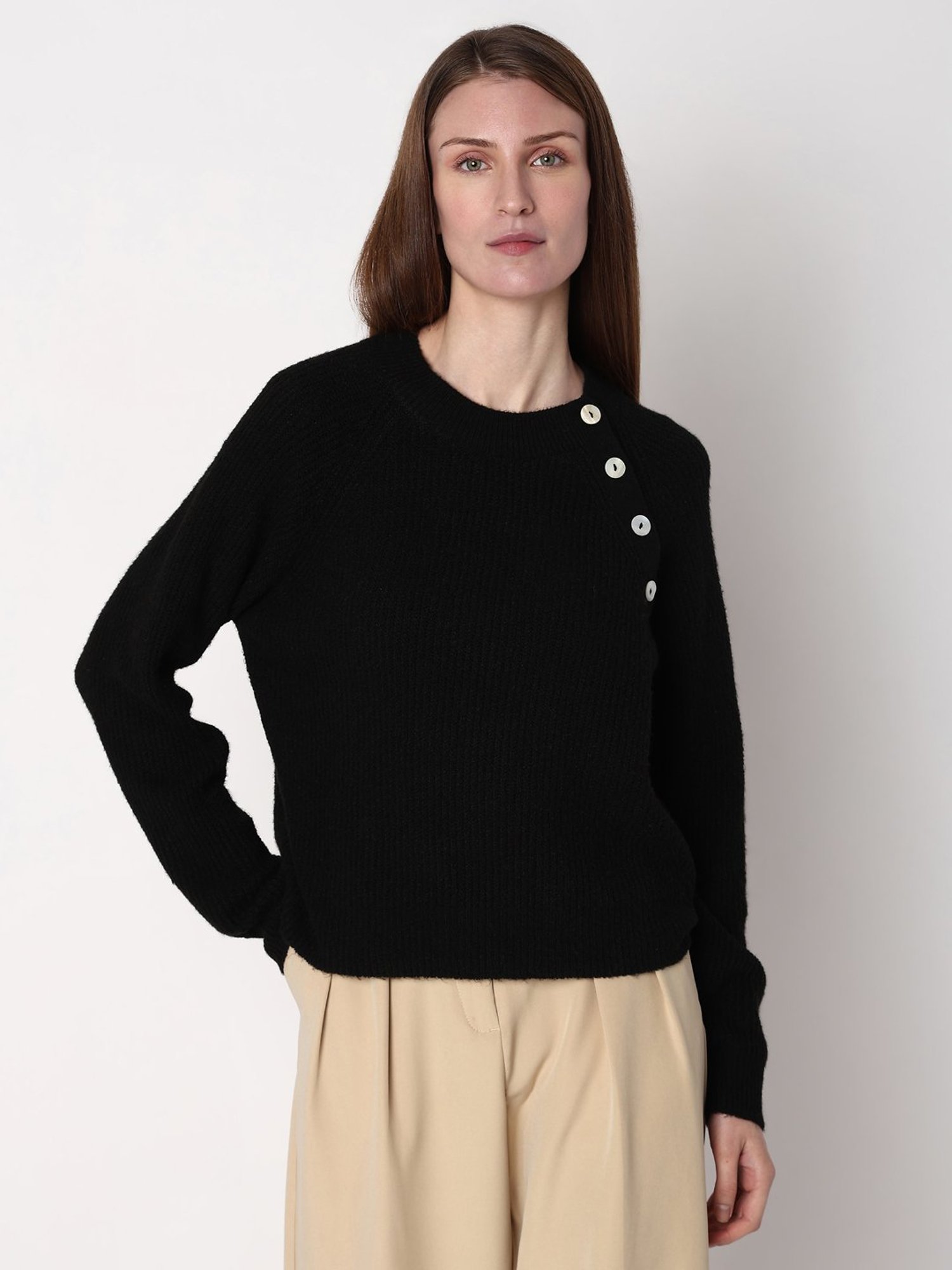 Vero Moda Black Regular Fit Pullover