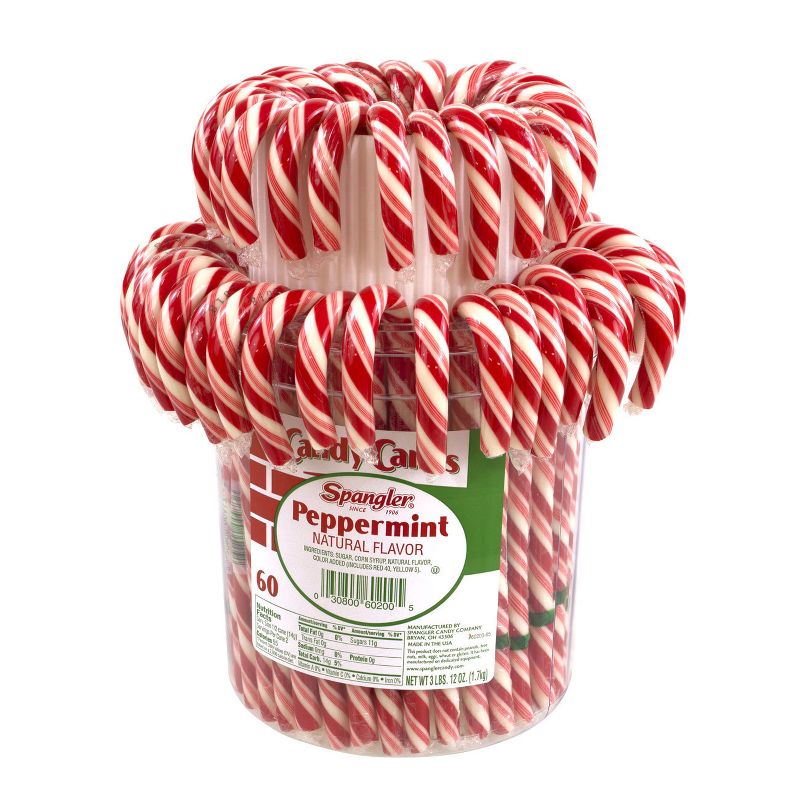 Spangler Peppermint Candy Cane Jar - 60ct
