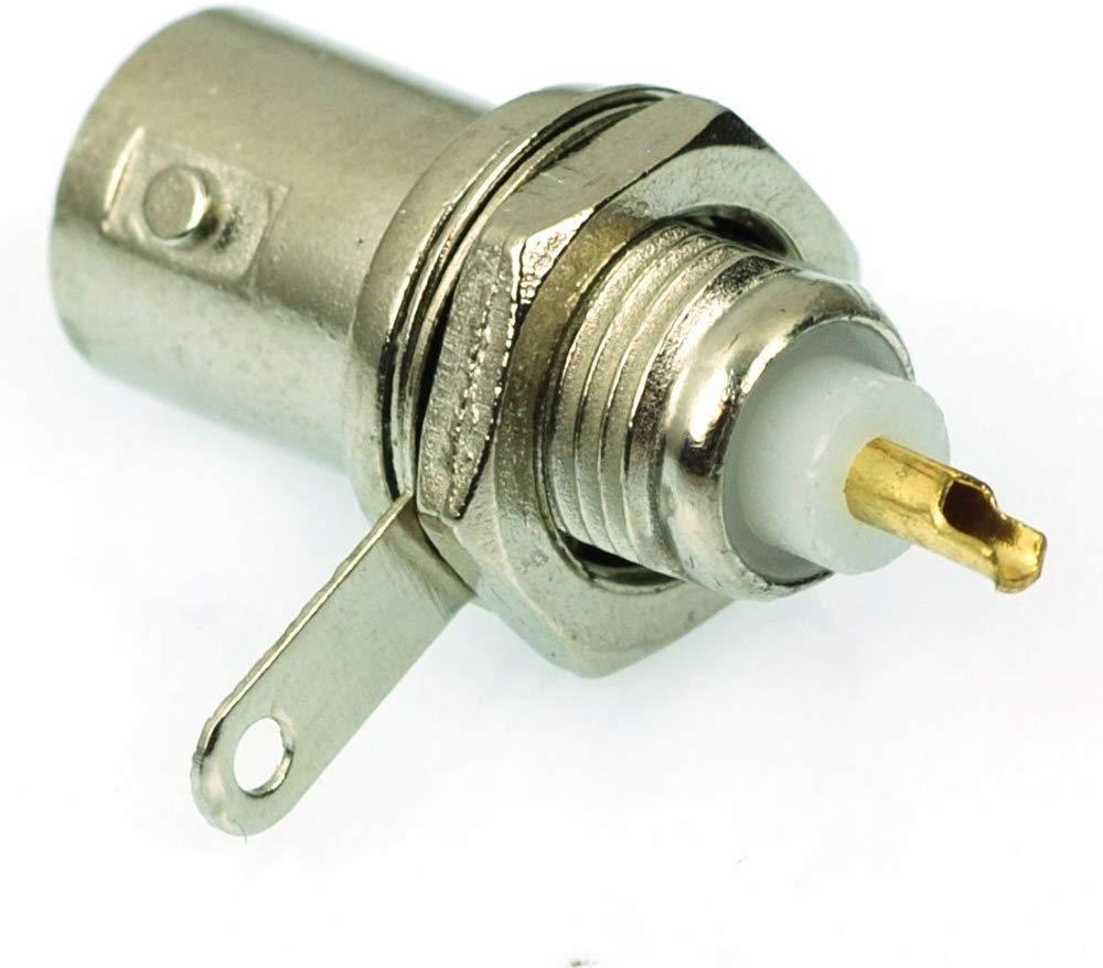 CESS BNC Female Jack Socket RF/Coaxial Connector PCB Panel Mount Soldering Type (jcx) (10 Pack)